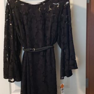 black knee length dress